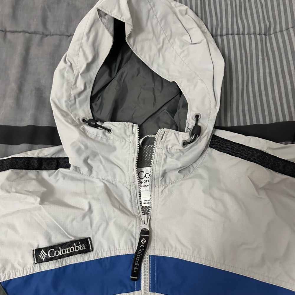 Columbia Sportswear Company Jacket Size MediumHooded White Gray Blue - Picture 2 of 5
